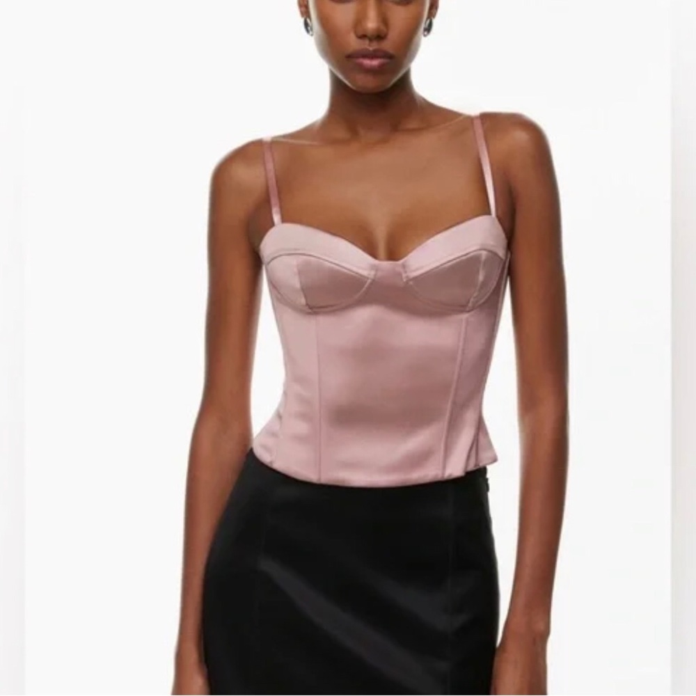 Wilfred aritzia Pink Satin Top
